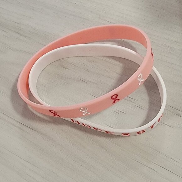 Pink Ribbon Breast Cancer 12 Piece Collection Tee Shrt Bracelets - Picture 10 of 14